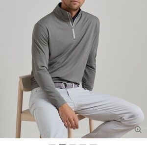 Peter Millar Gray Quarter Zip Sweatshirt XL